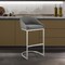 Armen Living Atherik Bar Stool in Brushed Stainless Steel with Gray Faux Leather 840254335806 - alternate 7
